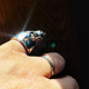 渡鸦工作室专属设计欧美平打骷髅戒指925银饰做旧手工雕刻情侣