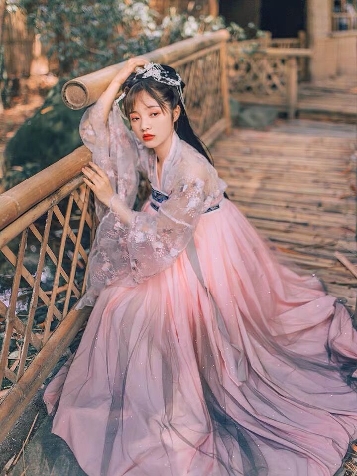 汉服女秋季改良中国风花神赋超仙学生古装樱花飘逸齐腰胸即将绝版