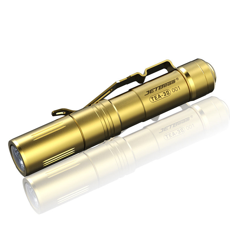 jetbeam杰特明tea30笔型笔式远射强光小型迷你手电筒镀金7号电池