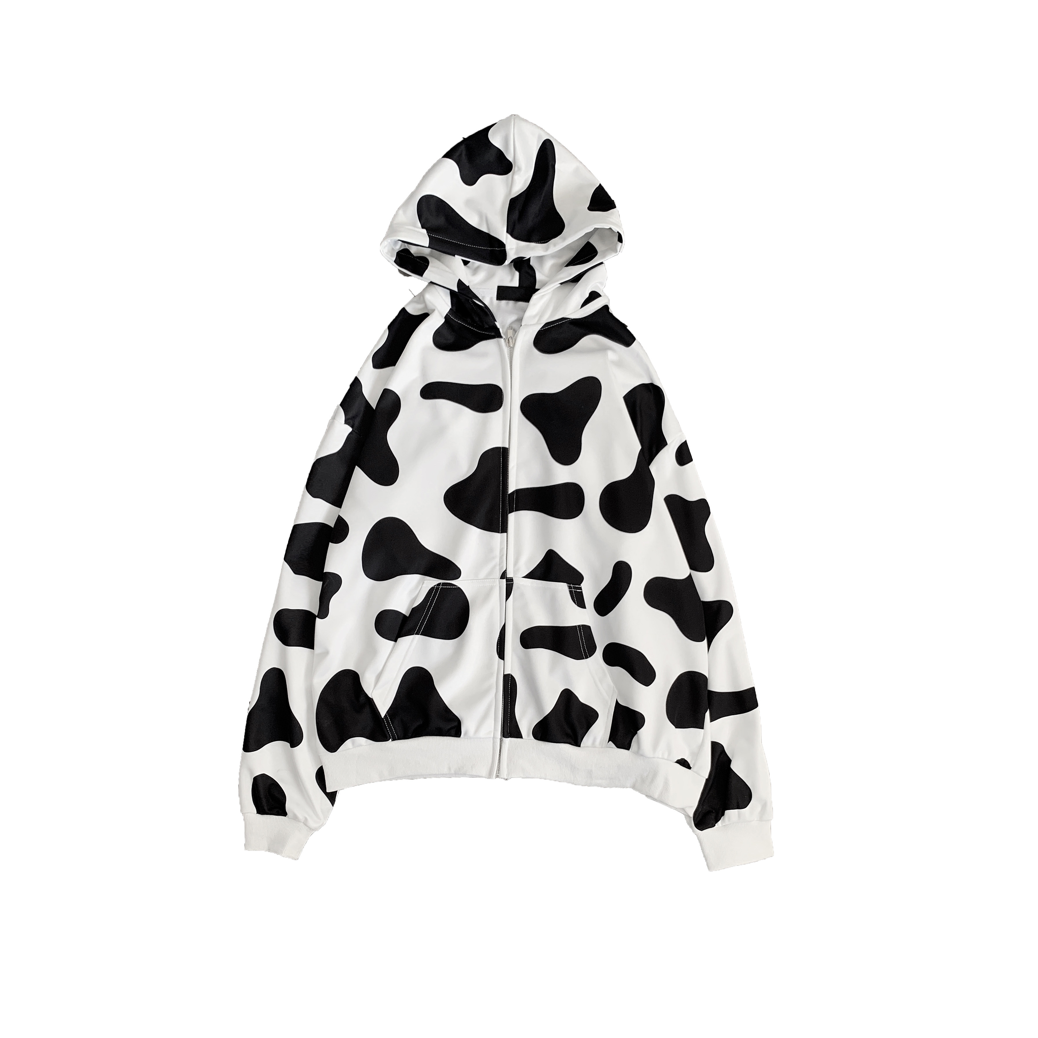 新款秋冬加绒厚外套男女宽松韩版奶牛棒球服ins学生开衫卫衣a166