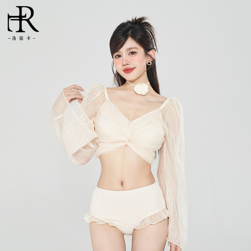 RL洛丽卡泳衣女分体长袖保守学生荷