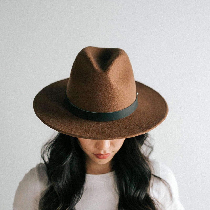 [云兮]澳洲小众秋季羊绒毛呢毡帽爵士顶礼帽逛街休闲法式复古帽