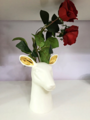 加拿大IMM LIVING创意陶瓷 摆件 家居饰品 笔筒收纳花器-金耳鹿罐