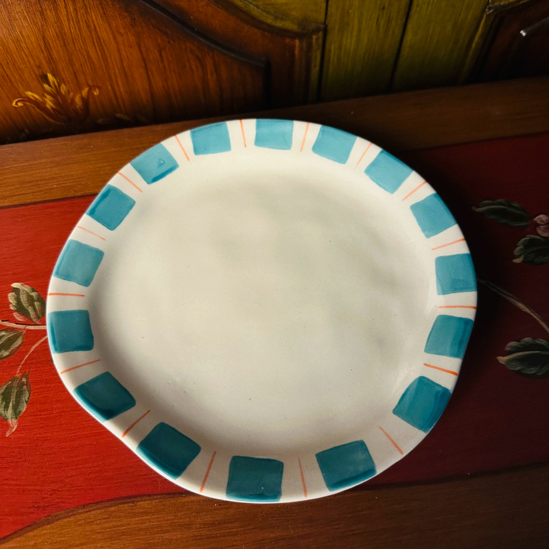外贸陶瓷欧美品牌 5 异形陶瓷圆盘家用菜盘甜品盘果盘釉下彩