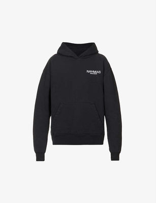 nahmias oversized-fit 水彩图形印花 针织连帽卫衣男