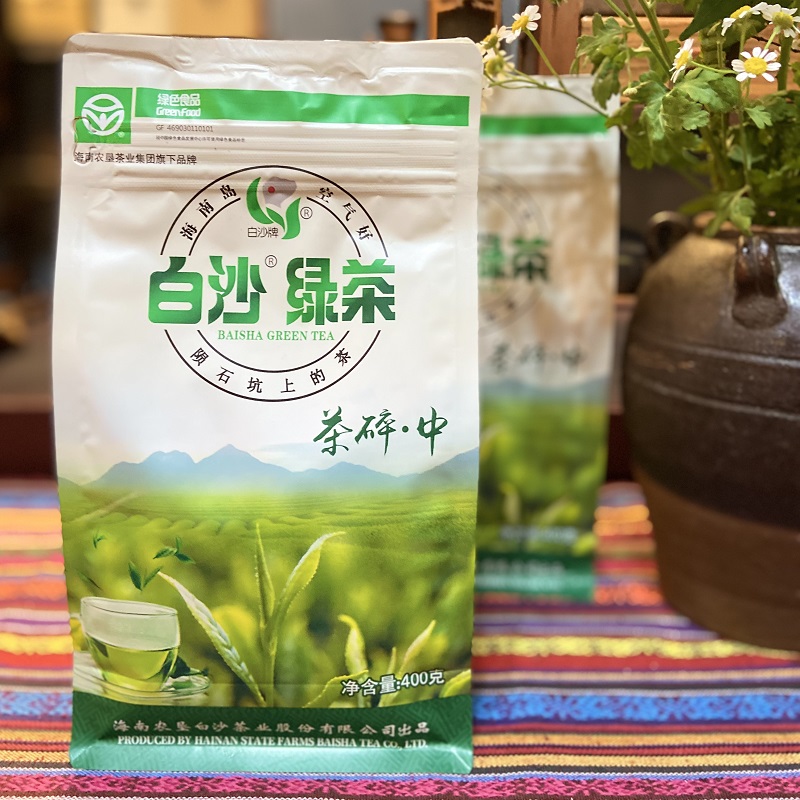 正品海南白沙绿茶2024新茶400g茶碎中农垦白沙陨石坑茶碎袋装浓香