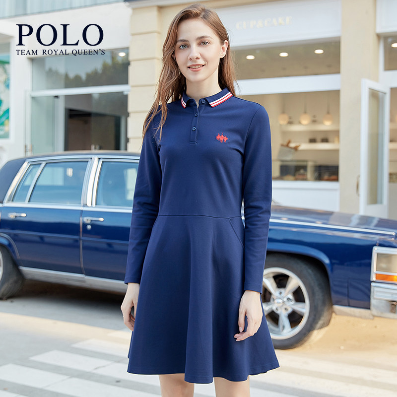 royalqueenspoloteam旗舰的优惠券大全—保罗秋季长袖连衣裙休闲收腰