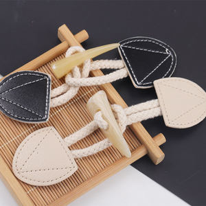 牛角扣皮扣对扣大衣女羊羔毛外套双面呢衣服纽扣黑色风衣上衣扣子