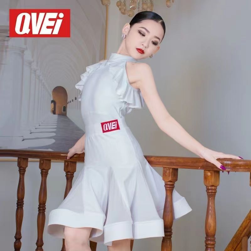 QVEi企魅夏女儿童无袖拉丁舞蹈服专业比赛表演出服练功服分体套装