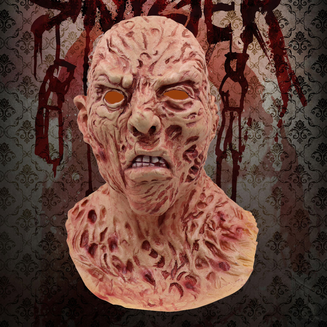 弗莱迪万圣节恐怖鬼屋吓人道具恶心惊魂头套面具派对道具假发头套