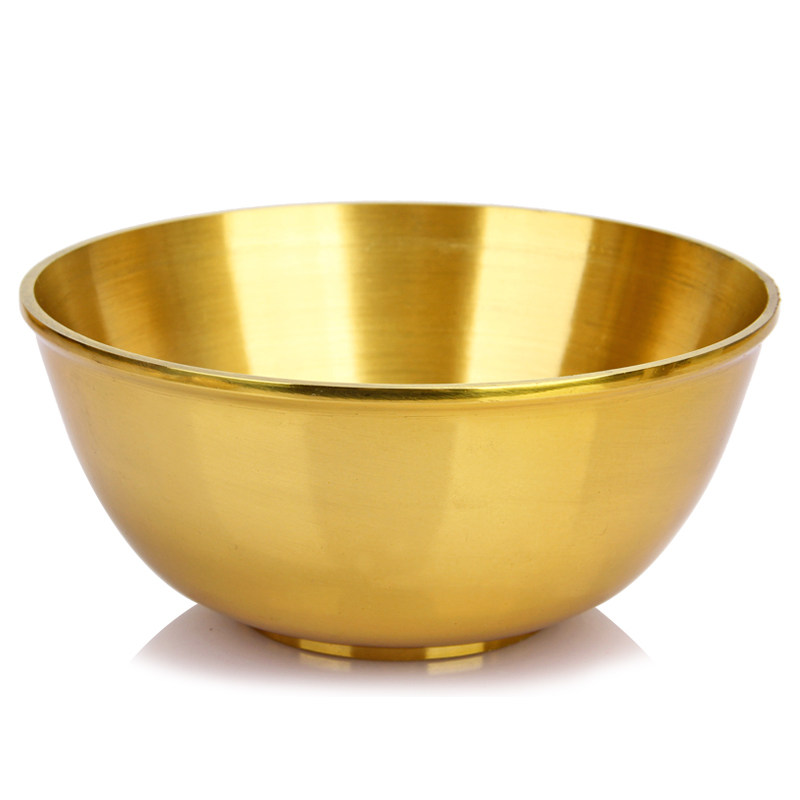新品供佛黄铜加厚铜碗餐具摆件 金碗供水碗铜餐具家