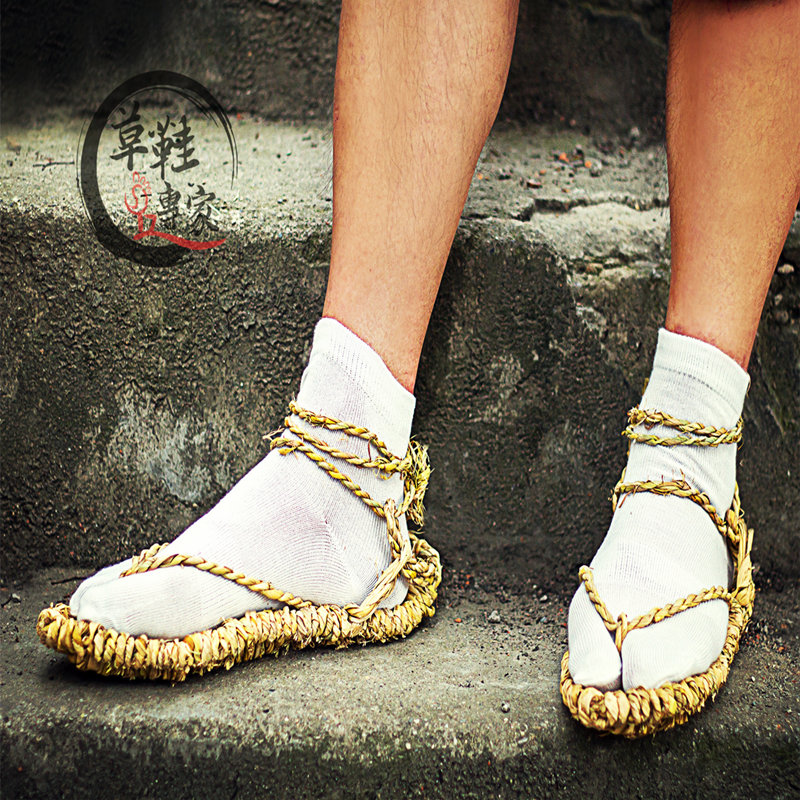 红军草鞋_手工草鞋男款稻草编织日式动漫死神武士cos凉鞋女夏复古红军