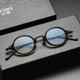 纯钛眼镜复古高度数纯钛眼镜框板材钛小框近视眼镜KMN181高度近视