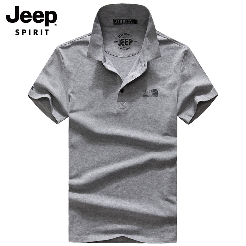 JEEP SPIRIT新款正品男士翻领Polo衫夏季全棉商务休闲短袖T恤上衣