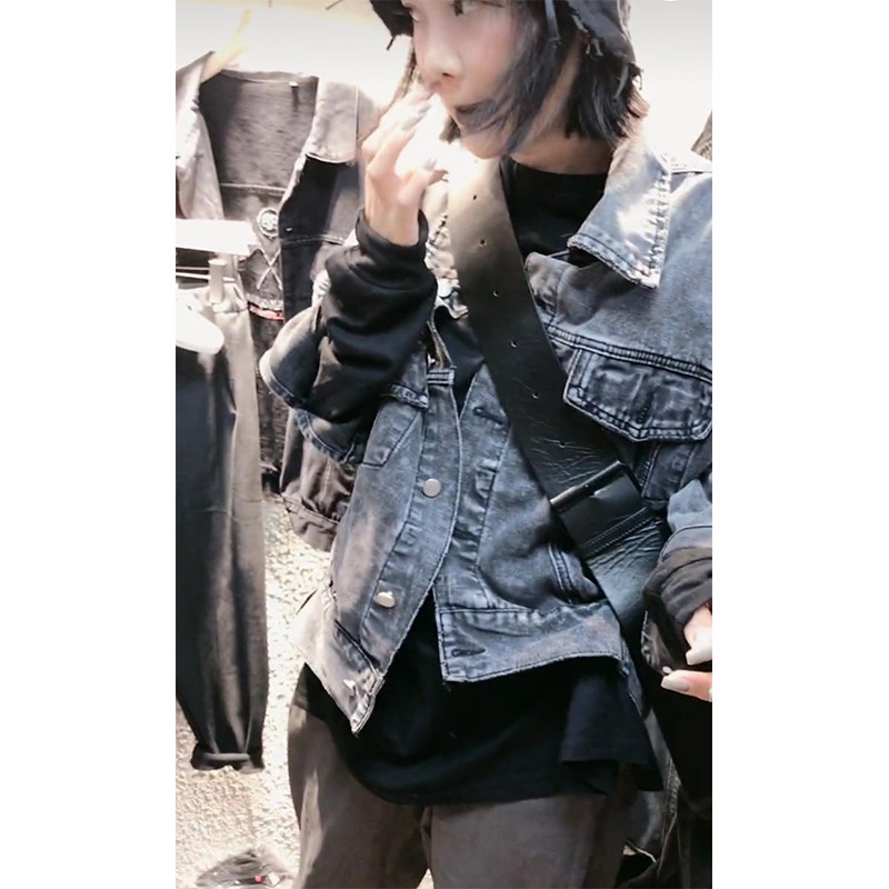 最新款女装_n东牛仔上衣2019年秋季最新款黑妹家牛仔外套女 n东女装