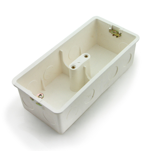 u3电工配件86型通用连体开关插座接线底盒暗盒 两位pvc双联线盒