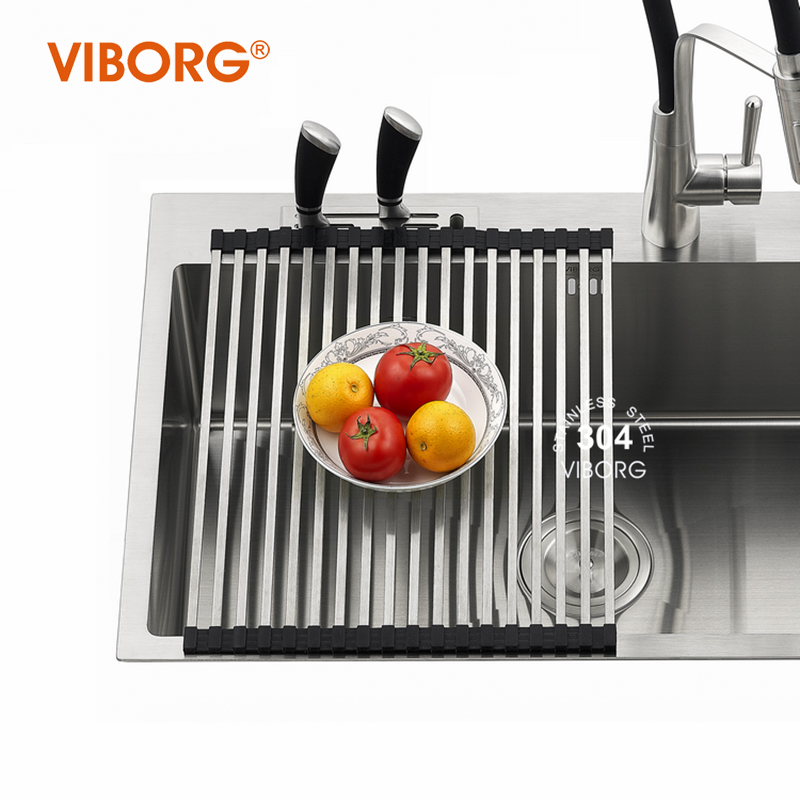 VIBORG 304不鏽鋼廚房水槽瀝水籃菜盆洗碗池可折疊瀝水架濾水卷簾在類目 家裝主材, 廚房, 水槽配件, 瀝水籃中 - 來自Buy2taobao.com提供專業的淘寶代購服務
