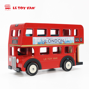 英国le toy van伦敦公交车汽车模型立体仿真大型益智儿童木质玩具