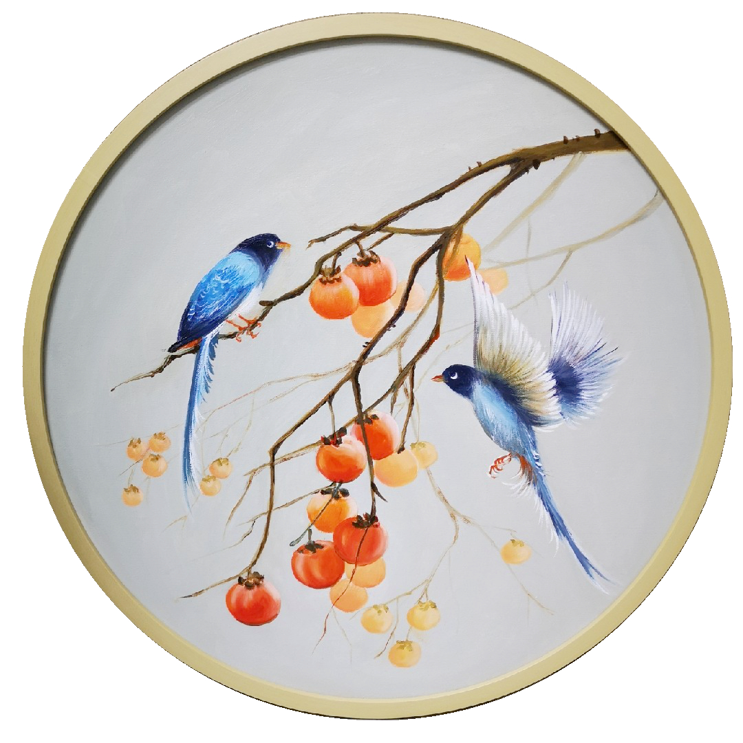 圆卡纸画框圆形卡纸相框素描手绘圆画装裱圆形框仿实木装裱框