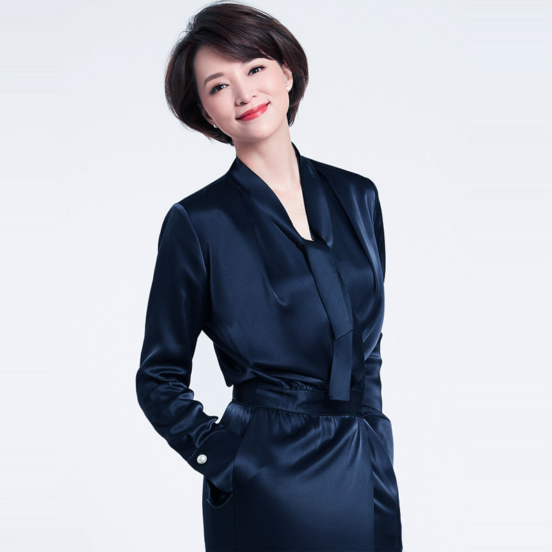 欧洲站2022年春秋时尚明星董卿同款高端女装长裙气质修身连衣裙女