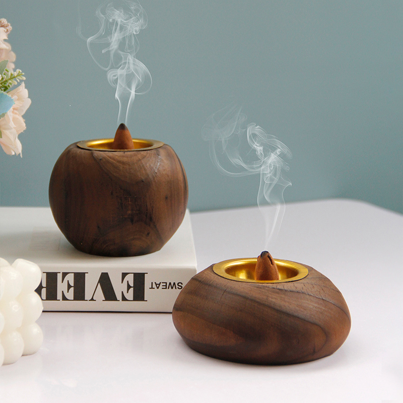 古典欧式木纹香炉木质香薰炉手持复古简约中东阿拉伯节日