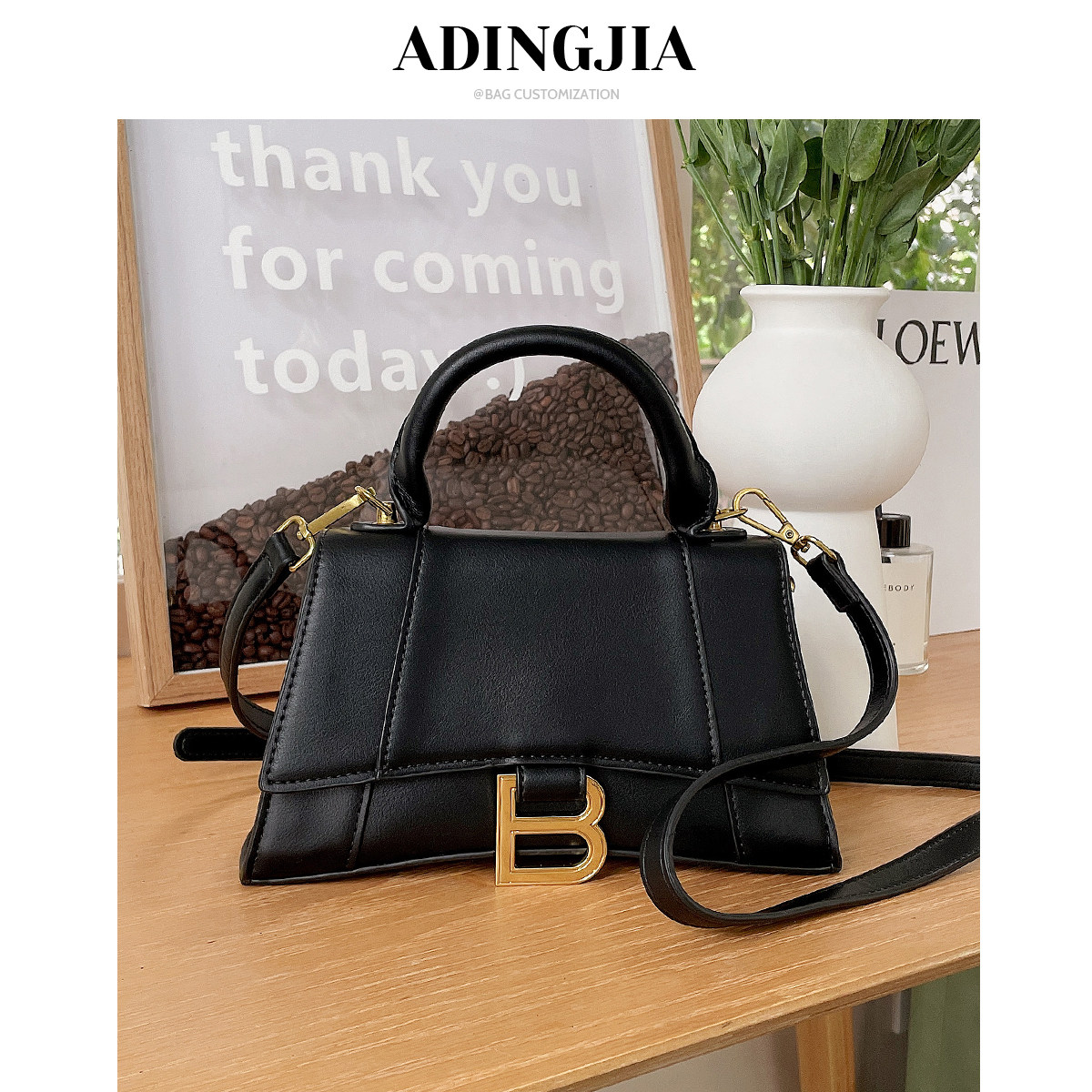 阿丁家2022春季新款b家包包网红沙漏包手提包轻奢品牌单肩斜挎包