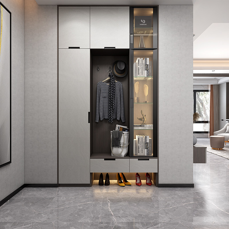兔宝宝定制现代简约入户鞋柜门厅定制储物柜玄关柜子定制鞋柜到顶