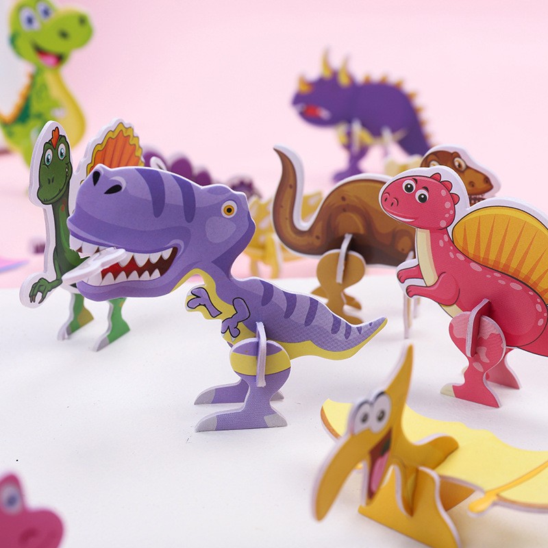 恐龙拼图玩具动物儿童立体益智3D拼装小拼图幼儿园手工小制作礼品
