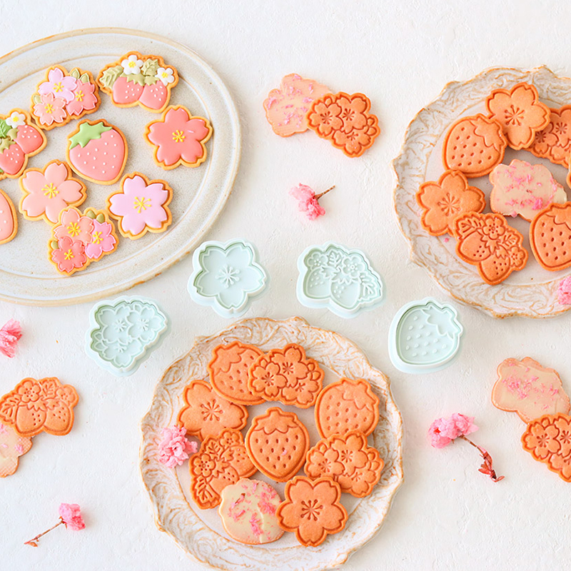 日本cotta新品春季可爱花朵草莓樱花曲奇饼干模具烘焙DIY宝宝辅食