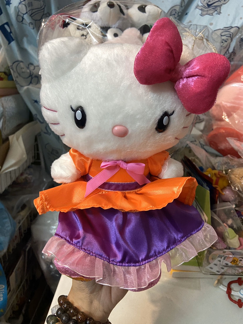 华丽的HelloKitty橙色裙子毛绒玩具玩偶摆件20cm/外单包邮