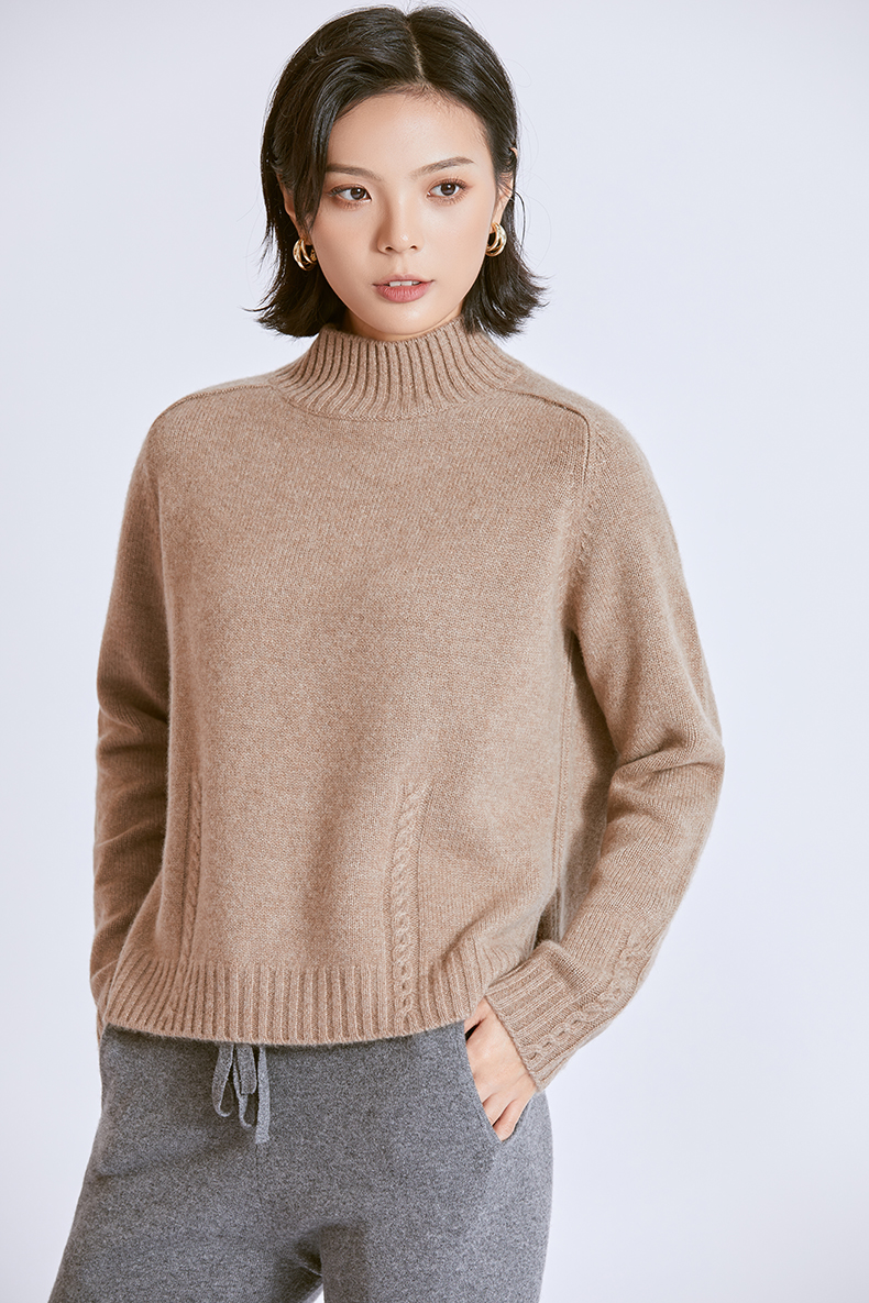 lp加厚山羊绒衫女半高领短款外穿内搭减龄纯baby小山羊绒毛衣宽松