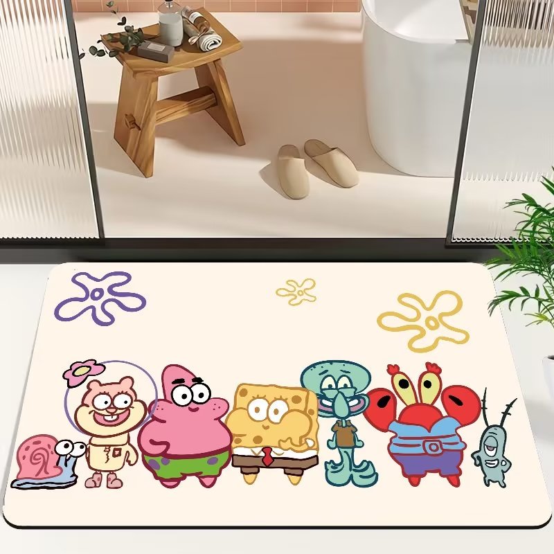 卡通浴室门垫硅藻泥儿童进门脚垫厕所卫浴卫生间吸水防滑家用垫子