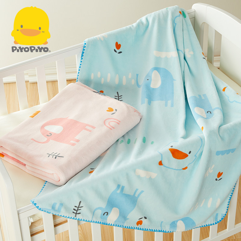 黄色小鸭婴儿毛毯小被子宝宝防风盖毯印花柔软舒适四季被32463