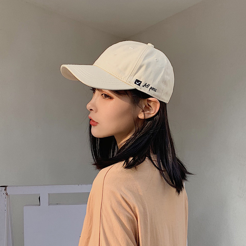 帽子女夏天韩版潮学生软顶棒球帽休闲百搭侧面字母刺绣鸭舌帽男士
