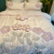 韩式创意立体小花花纯棉水洗棉四件套全棉公主风床单被套床上用品