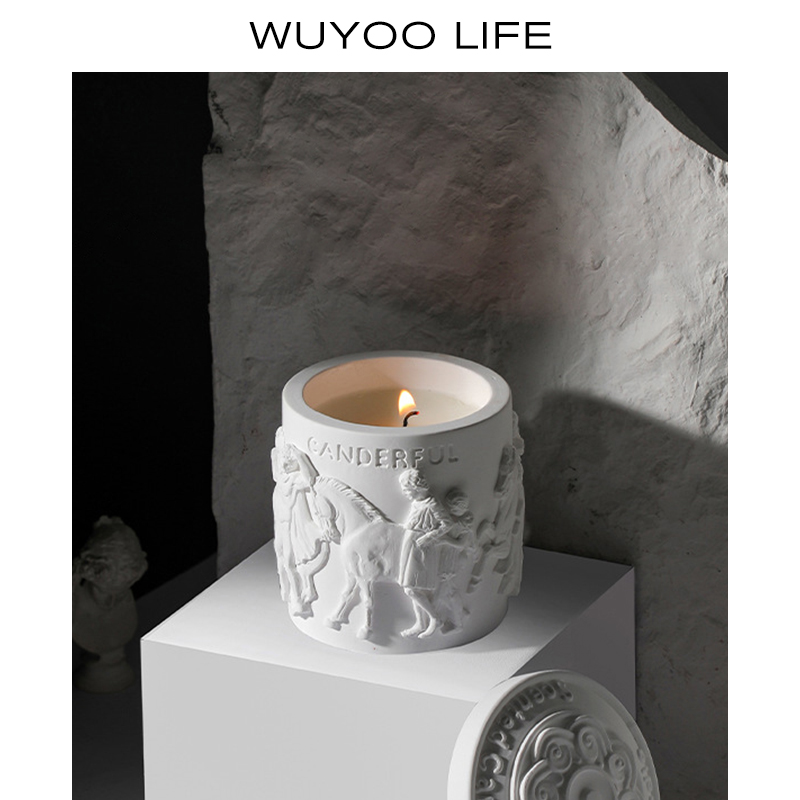 WUYOO 复古雕塑香氛帕特农神庙香薰蜡烛礼盒卧室助眠礼物伴手礼