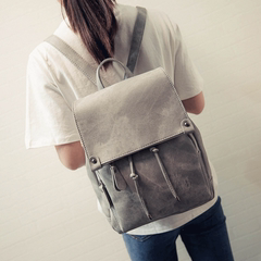包包2016新款抽绳双肩包女韩版简约个性学院风大中学生背包旅行包