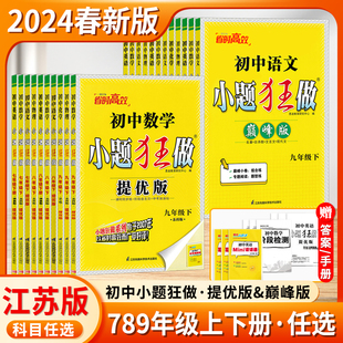 2024春新版初中小题狂做提优版巅峰版七年级八年级九年级上下册数学物理初一二三中考英语语文化学人教沪教译林恩波初中作业本七下