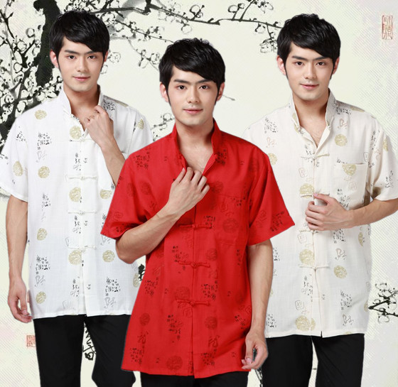 旗袍夏裝2015休閑改良唐裝純棉男裝民族服裝 修身 短袖 衣服在類目 男裝, 民族服裝中 - 來自Buy2taobao.com提供專業的淘寶代購服務