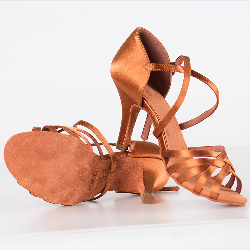 歌瑞亚女成人舞鞋拉丁国标舞五根交叉带成人比赛训练舞蹈鞋g8002