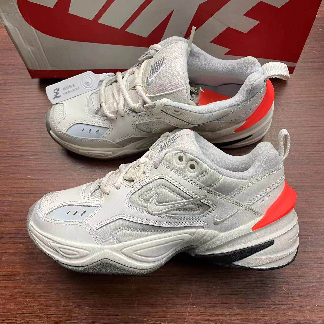 特价正品 nike m2k tekno跑步鞋老爹鞋白橙 黄白 女款ao310-001