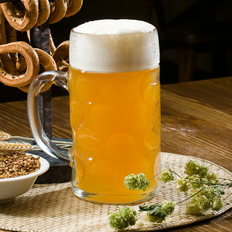 超大啤酒杯 厚实无铅大码扎啤杯 大玻璃杯带把 豪饮杯 聚会啤酒杯