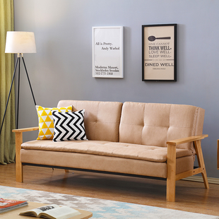 北欧客厅小户型科技布沙发可折叠多功能两用单双人实木沙发床
