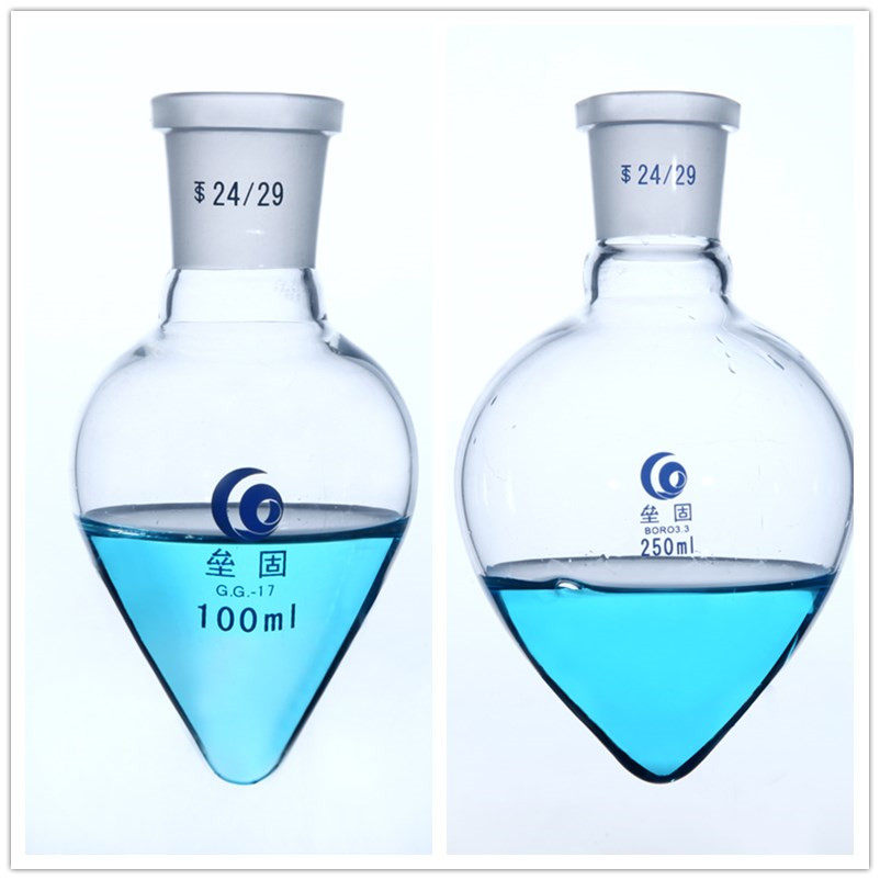 垒固高硼硅鸡心瓶梨形烧瓶10/25/50/100/250/500ml14#19#24