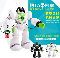遥控智能机器人玩具电动机械人战警充电动编程男孩儿童玩具