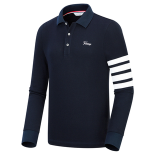 T73秋季新款高尔夫球服装 男士衣服 男装长袖T恤polo衫球服弹力棉