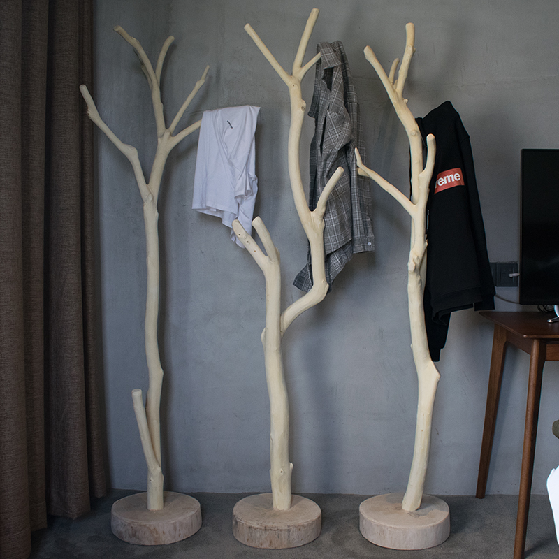 衣帽架落地实木简约现代卧室客厅创意民宿干树枝衣架北欧服装挂架