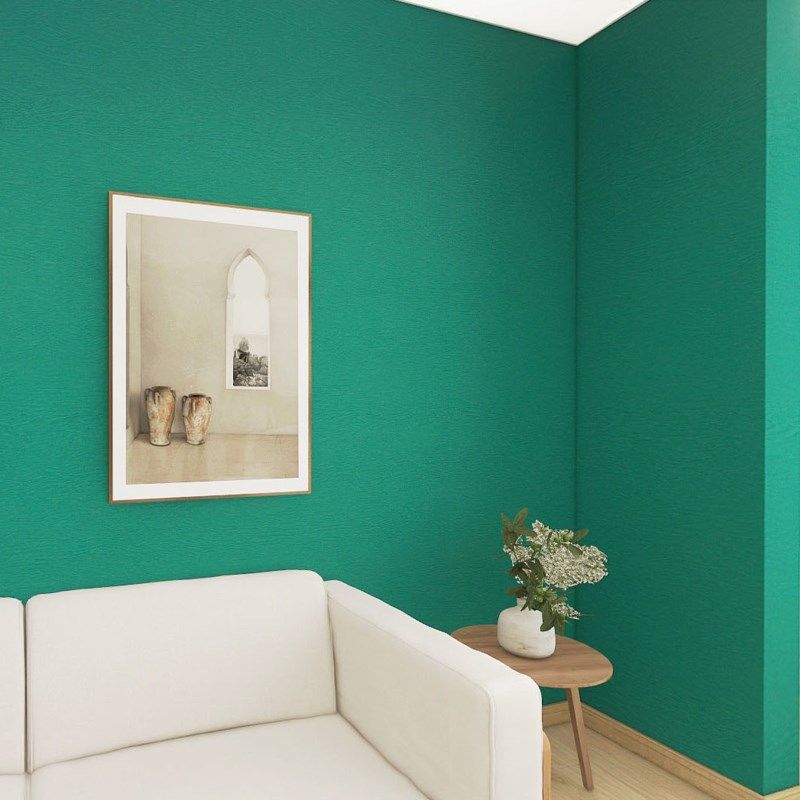 墨绿色背景墙布孔雀绿简约现代客厅电视墙卧室美式复古绿无缝壁布