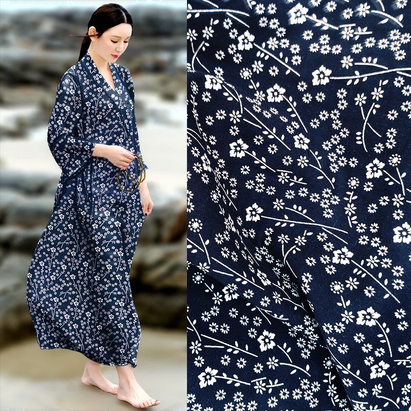 棉纱布料100%全棉春夏袍子服装面料花布布料 纯棉 小碎花棉布优惠券
