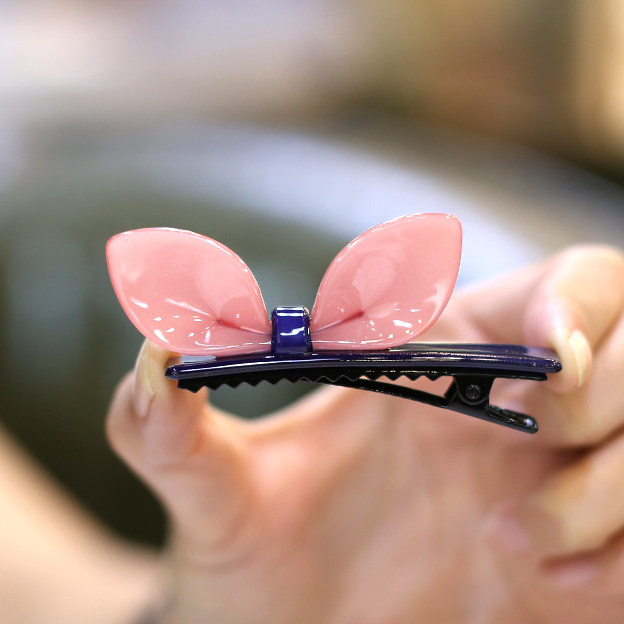 韩国东大门同款兔耳朵糖果色边夹刘海夹发饰头饰鸭嘴夹儿童卡子